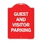 Signmission Designer Series Sign Guest and Visitor Parking, Red & White Aluminum Sign, 18" x 24", RW-1824-23933 A-DES-RW-1824-23933 - alternate 1